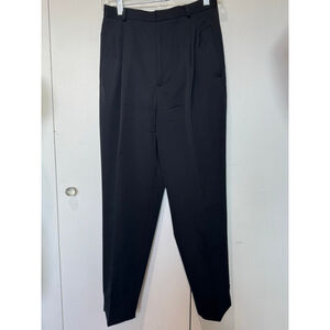 Women's Classiques Entier Black 8P Petite 100% Wool Pleated Trousers